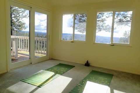 Master bedroom - yoga space surrounded by views