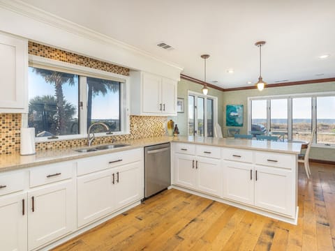 Open Kitchen with Stainless Appliances