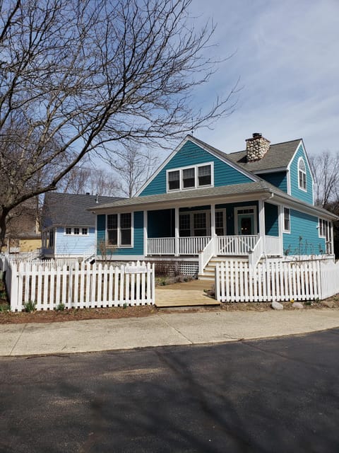 Spacious cottage on quiet street backs to pond. 