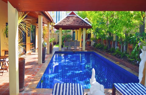 Pool view from bedroom number 1