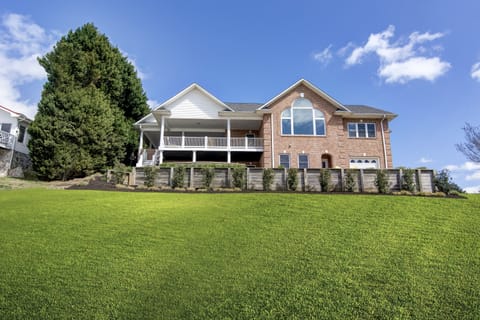 Lakeside view of the home