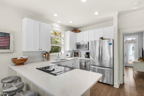 Fully outfitted kitchen that integrates with living spaces