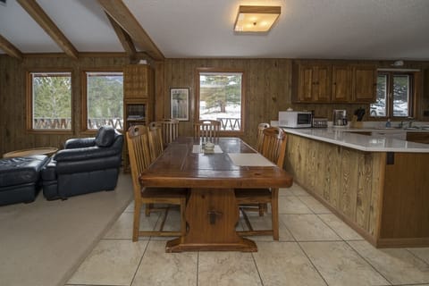 Table seats 8, high chair provided