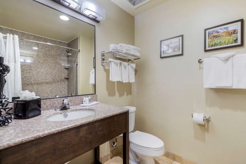 Suite, Non Smoking | Bathroom | Combined shower/tub, free toiletries, hair dryer, towels