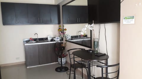 Fridge, electric kettle