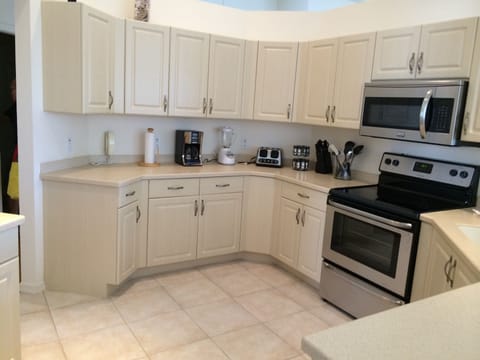 All stainless steel appliances.