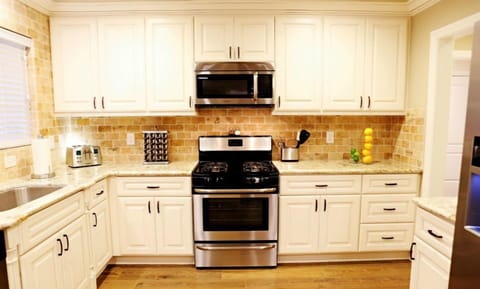 Custom Kitchen with Stainless Steel Appliances