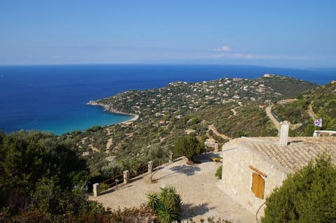 View over the villa and the terrace