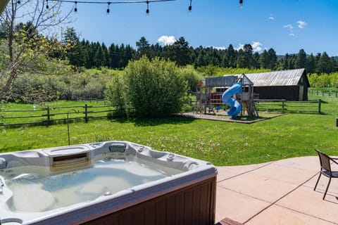 Enjoy the view from the hot tub! ( Play set no longer available)