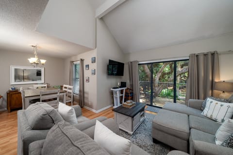 The villa's floor plan is open letting you always be a part of the activity