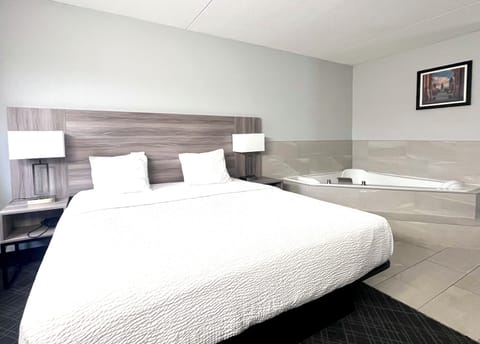 Pillowtop beds, desk, laptop workspace, iron/ironing board