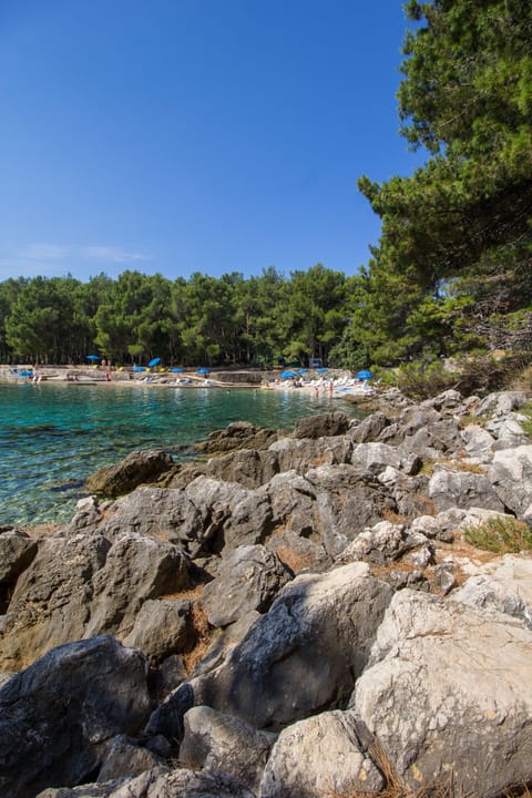 Beach nearby, sun loungers, beach umbrellas, beach towels