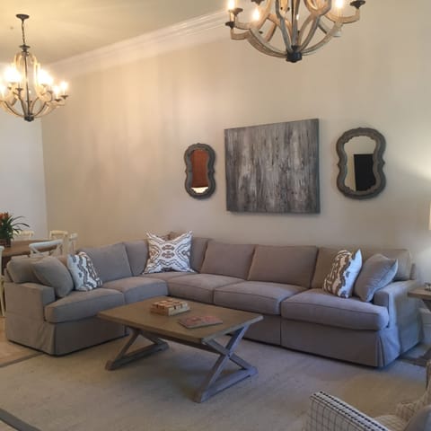 living area
sofa with full bed