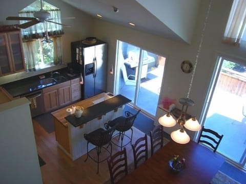 Open Kitchen with Breakfast Bar and Butcher 
Block Island