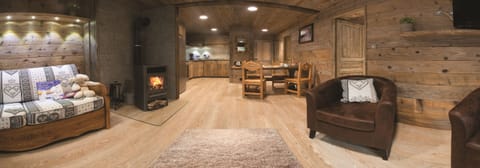 Salon séjour poêle à bois location appartement La Bresse