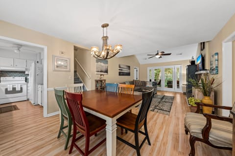 The dining area is easily accessed from the kitchen and living area