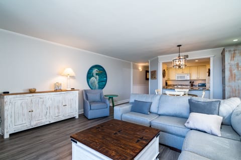 Beautiful open floor plan with wood floors