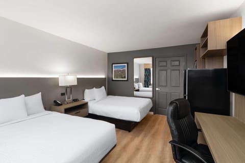 Room, 2 Queen Beds, Mobility Accessible, Non Smoking (Roll-in Shower) | Desk, blackout drapes, iron/ironing board, free cribs/infant beds