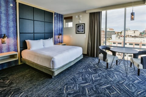 Desk, laptop workspace, blackout drapes, soundproofing