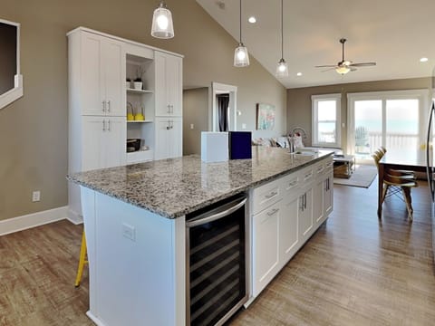 Kitchen - Modern Island with Wine Fridge