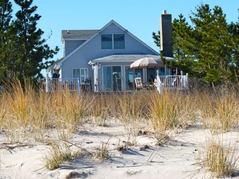 All of the living areas of the home are above the dune line to maximize the view