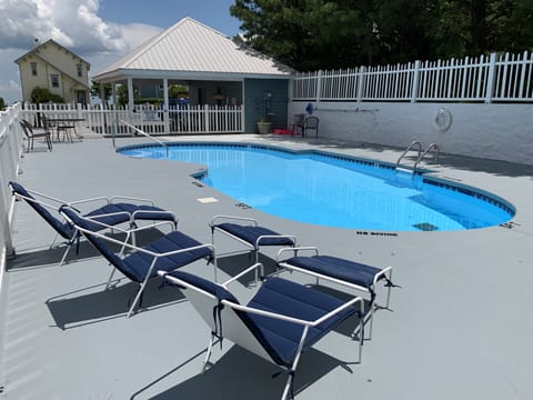 Pool is a short 30 second walk , shared by only a few chalets quiet & uncrowded 