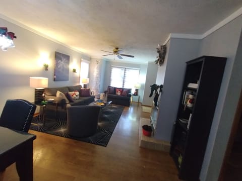 wall YV, fire place, seating for 6, plush  sleeper sofa