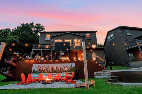 Brand new firepit, slide, and hot tub!