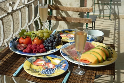 Enjoying an afternoon snack on the balcony