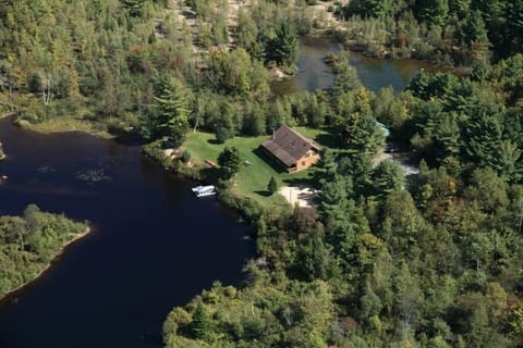 aerial view of the lodge on 16 acres of land