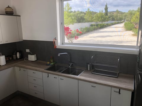 kitchen view of the driveway & garden