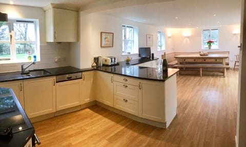 Massive kitchen with dining area