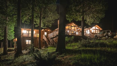 Cabin at night