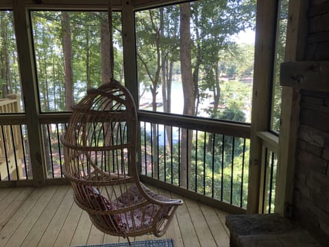 Swing in outdoor living area