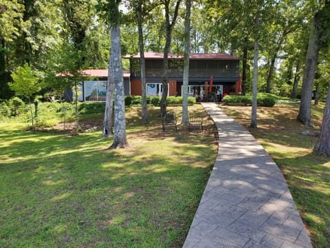 The lovely home is only feet from the water.