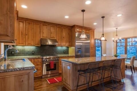 Spacious well applianced modern kitchen.  Lots of eating spots.