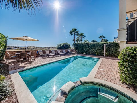 Our over-sized pool and spa