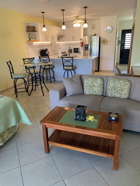 Bright interior with well equipped kitchen
