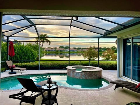 Relax on a deck chair pool side with the view of the lake in complete privacy
