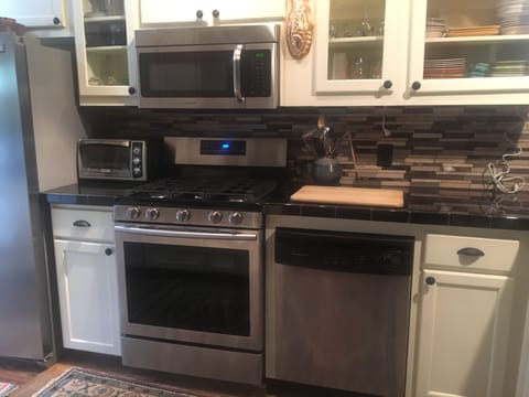 Kitchen has Everything you will need for a short or long term stay