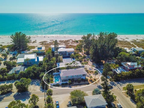 45 Steps and you are literally on the best beach in Anna Maria with direct nightly Sunsets from your porch!