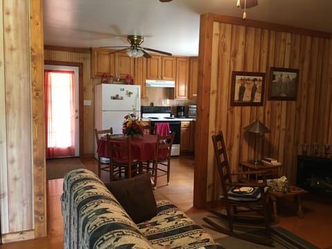 Just as you step in the front door!