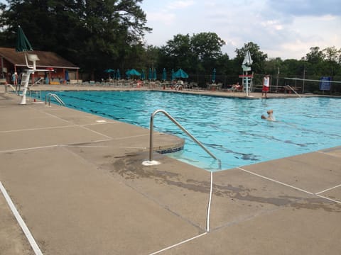 Resort-like community outdoor pool.  Also includes a kiddie pool & hot tub area.