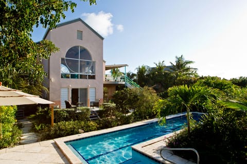 View of Main House from pool and garden.