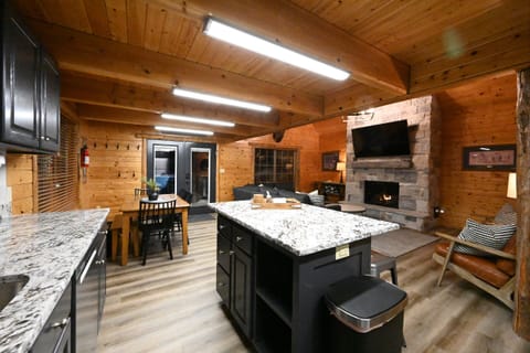 Kitchen and Living Room with 65" TV & Free YouTube TV