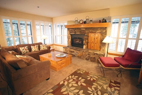 Living Room / Queen Sleeper Sofa / Gas Fireplace