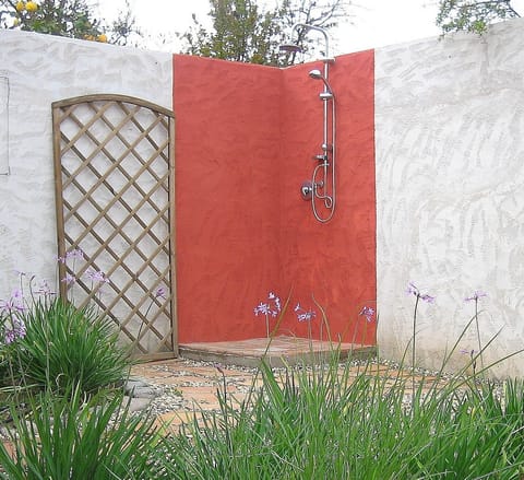Outdoor shower for cooling off after a long day at the beach