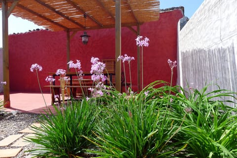 Large outdoor table, perfect for evening dining