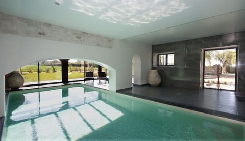 Indoor swimming pool heated to 28°C