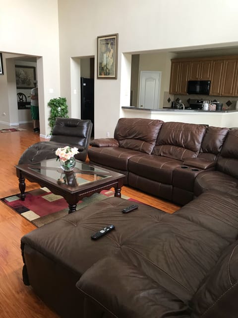 Spacious living room and kitchen